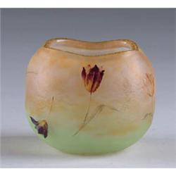 DAUM NANCY ENAMELED ROSE BOWL