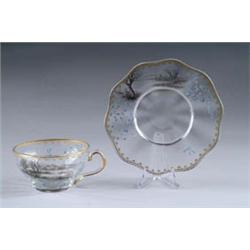 DAUM NANCY TEACUP AND SAUCER