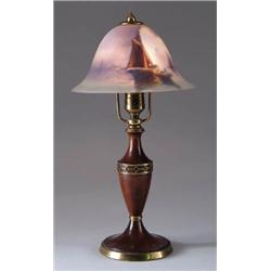 PAIRPOINT REVERSE PAINTED BOUDOIR LAMP