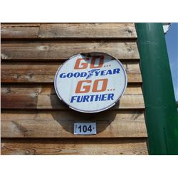 GO GOODYEAR GO FURTHER METAL SIGN