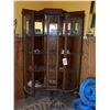 Image 1 : ANTIQUE CURVED FRONT GLASS 2 DOOR CORNER CHINA CABINET