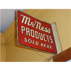 MCNESS PRODUCTS DOUBLE SIDED METAL SIGN