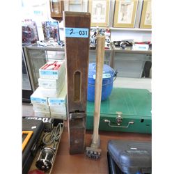 Vintage 2 Foot Block Plane & Log Stamp Hammer