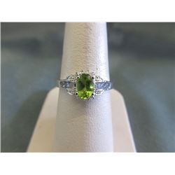 Peridot, Tanzanite & Diamond Dinner Ring