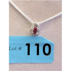 Red Ruby & Diamond Pendant/Necklace