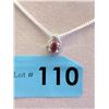 Image 1 : Red Ruby & Diamond Pendant/Necklace