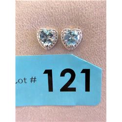 New Blue Topaz & Diamond Earrings