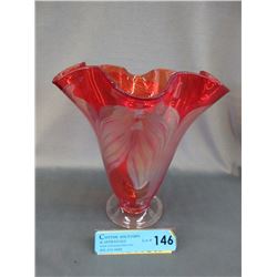 Signed Arte Vargas Iridescent Art Glass Vase