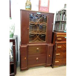 Art Deco Walnut China Cabinet ca1930