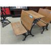 Image 1 : Vintage School Desk with Cast Metal Base