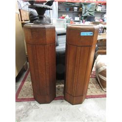 Pair of Vintage Wood Display Pedestals
