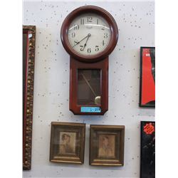 Versailles Pendulum Wall Clock & 2 Vintage Prints