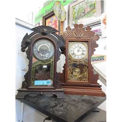 2 Vintage Gingerbread Shelf Clocks