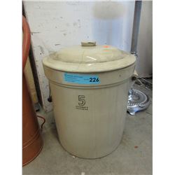 Vintage Hycroft 5 Gallon Crock with Lid