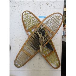 2 Wood Framed Snowshoes