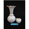 Image 1 : Irish Belleek Vase & Lidded Dish