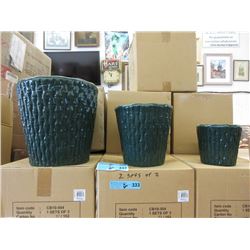 2 News 3 Piece Sets of Ceramic Planters