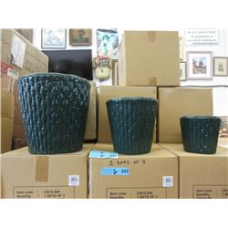 2 News 3 Piece Sets of Ceramic Planters