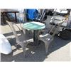 1960/1970s Metal Patio Table w/ 4 Metal Chairs