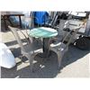 1960/1970s Metal Patio Table w/ 4 Metal Chairs