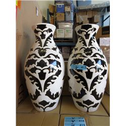 Pair of New 20" Glazed Ceramic Vases
