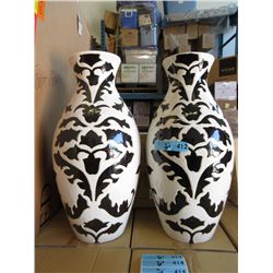 Pair of New 20" Glazed Ceramic Vases