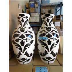 Pair of New 20" Glazed Ceramic Vases