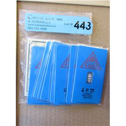 9 One Gram .999 Fine Silver Bars