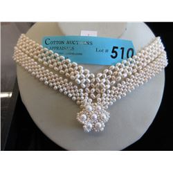 2 New Woven Pearl Necklaces