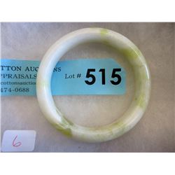 White and Yellow Jade Bangle Bracelet