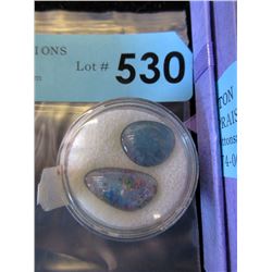 2 Fire Opal Triplets