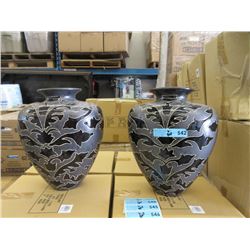 Pair of New Oversized Glazed Ceramic Vases