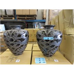 Pair of New Oversized Glazed Ceramic Vases