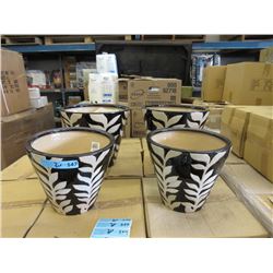 Two New 2 Piece Sets of Glazed Ceramic Plant Pots