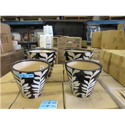 Two New 2 Piece Sets of Glazed Ceramic Plant Pots