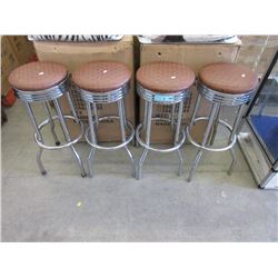 Four 30" Chrome Leg Bar Stools