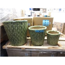 2 New 3 Piece Sets of Indoor Ceramic Plant Pots