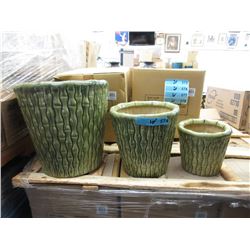 2 New 3 Piece Sets of Indoor Ceramic Plant Pots