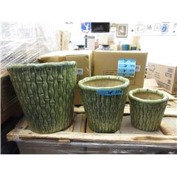 2 New 3 Piece Sets of Indoor Ceramic Plant Pots