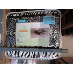 New Queen Size Animal Stripe Sherpa Blanket