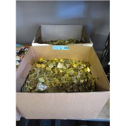 2 Large Boxes of Plastic Treasure Chest Coins