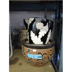 6 Glazed Ceramic Planters