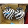 Pair of New Metallic Stripe Glazed Ceramic Vases