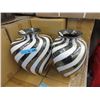 Pair of New Metallic Stripe Glazed Ceramic Vases