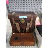 Image 1 : Vintage Leather Case w/Scale & Wood Box w/Items