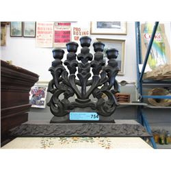 Carved Wood Candle Holder