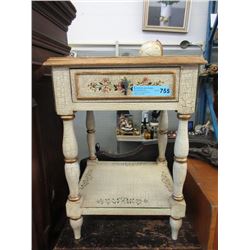 Painted Wood Night Stand with Drawer