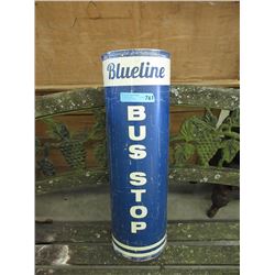 Half Circle Blue Line Metal Bus Stop Sign