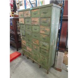 Vintage 32-Drawer General Store Storage Cabinet