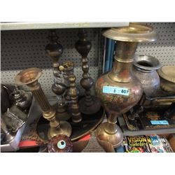24" Brass Vases & Other Collectibles